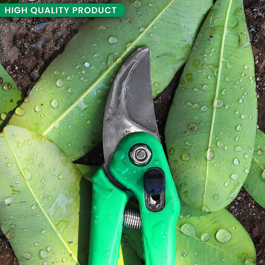 Cheaperzone Heavy Duty Plant Cutter For Home Garden | Grip-Handle Flower Sharp Cutter | 8 Inch Garden Bypass Pruning Shears | Pruners Scissor with Safety Lock | Garden Scissors For Home Gardening